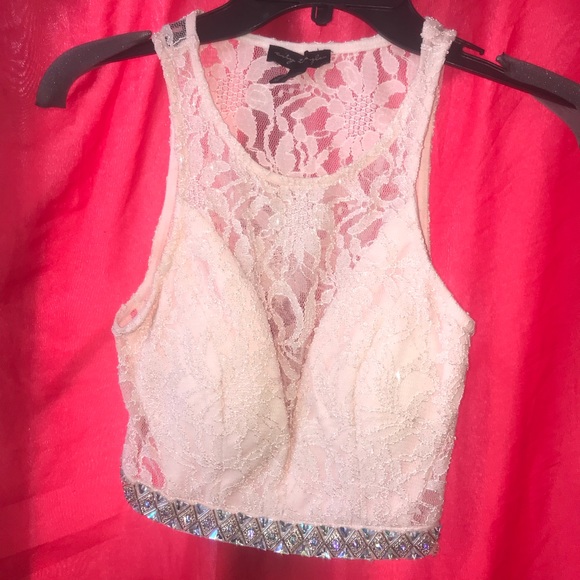 Light pink two piece prom dresss - Picture 1 of 5